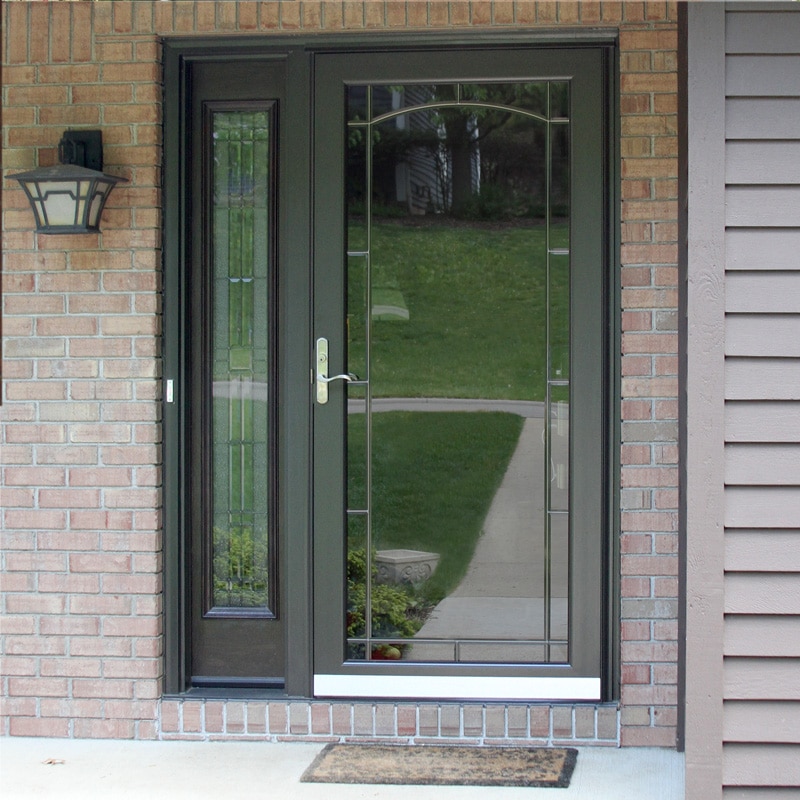 full view storm door with tinted glass